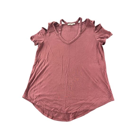 Express One Eleven Mauve Pink Strappy Cold Shoulder Blouse Women's Size Medium - Picture 1 of 7
